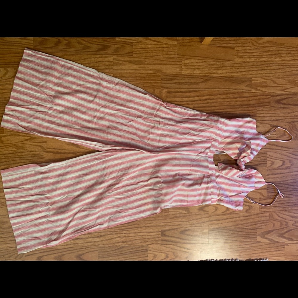 F21 striped culotte jumpsuit NWT